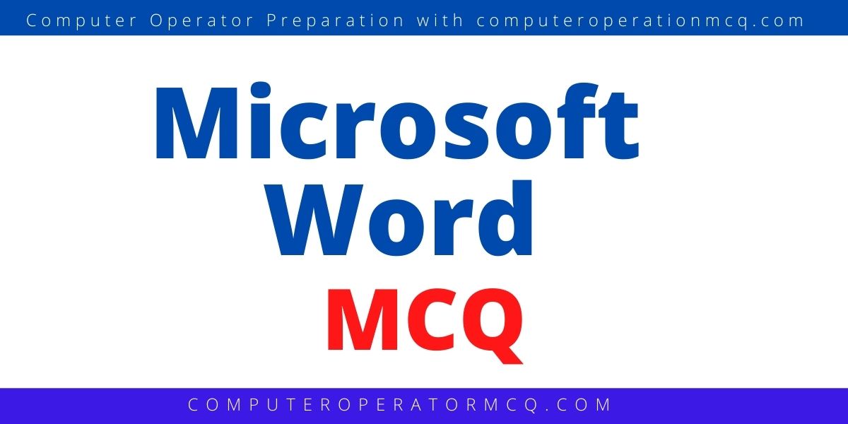 Microsoft Word MCQ
