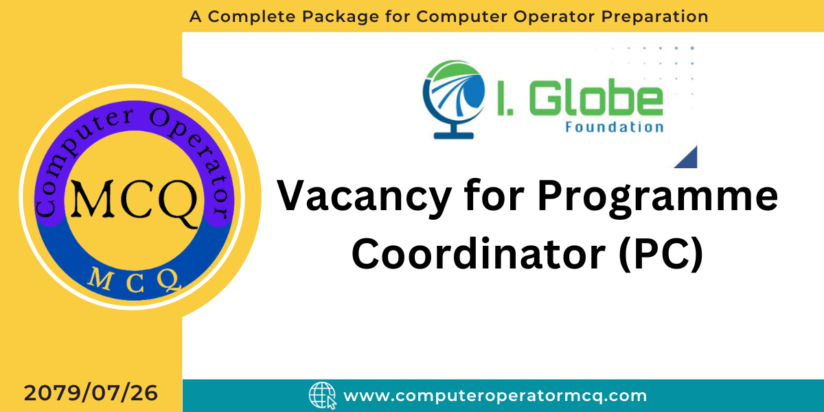 Vacancy for Programme Coordinator